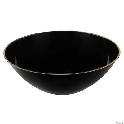 Kaya Collection 16 oz. Black with Gold Rim Organic Round Disposable