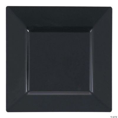 Kaya Collection Black Square Plastic Dinner Plates (120