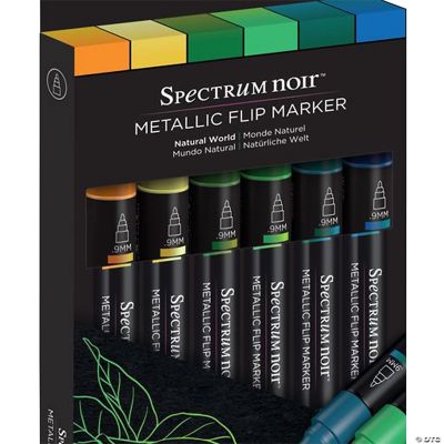 6-Color Spectrum Natural World Metallic Flip Marker Set Oriental Trading