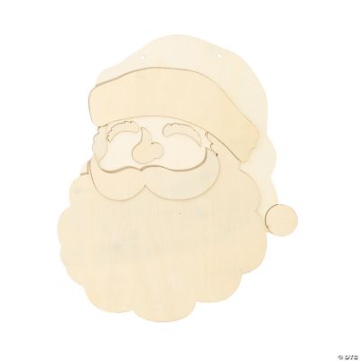 Christmas Santa head Unfinished Paintable Wooden Craft