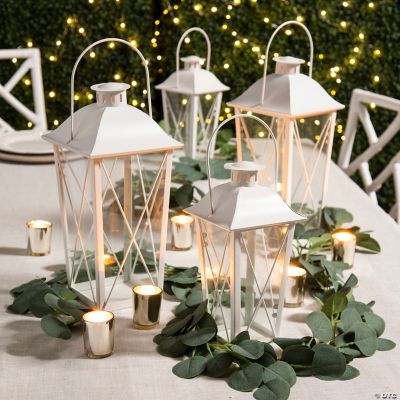 Set of 6 Blush Hydrangea Lighted Mason Jar Centerpieces, Wedding