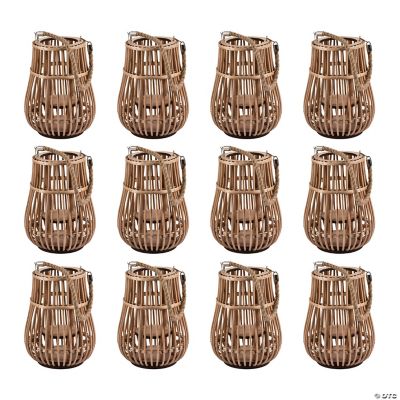 Bulk Rattan Natural Lanterns with Handle 12 Pc. Oriental Trading