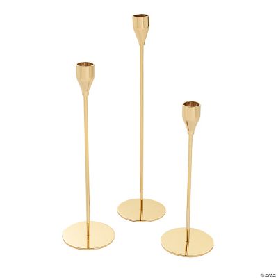 Metallic Gold Candle Holder Set 3 Pc. Oriental Trading