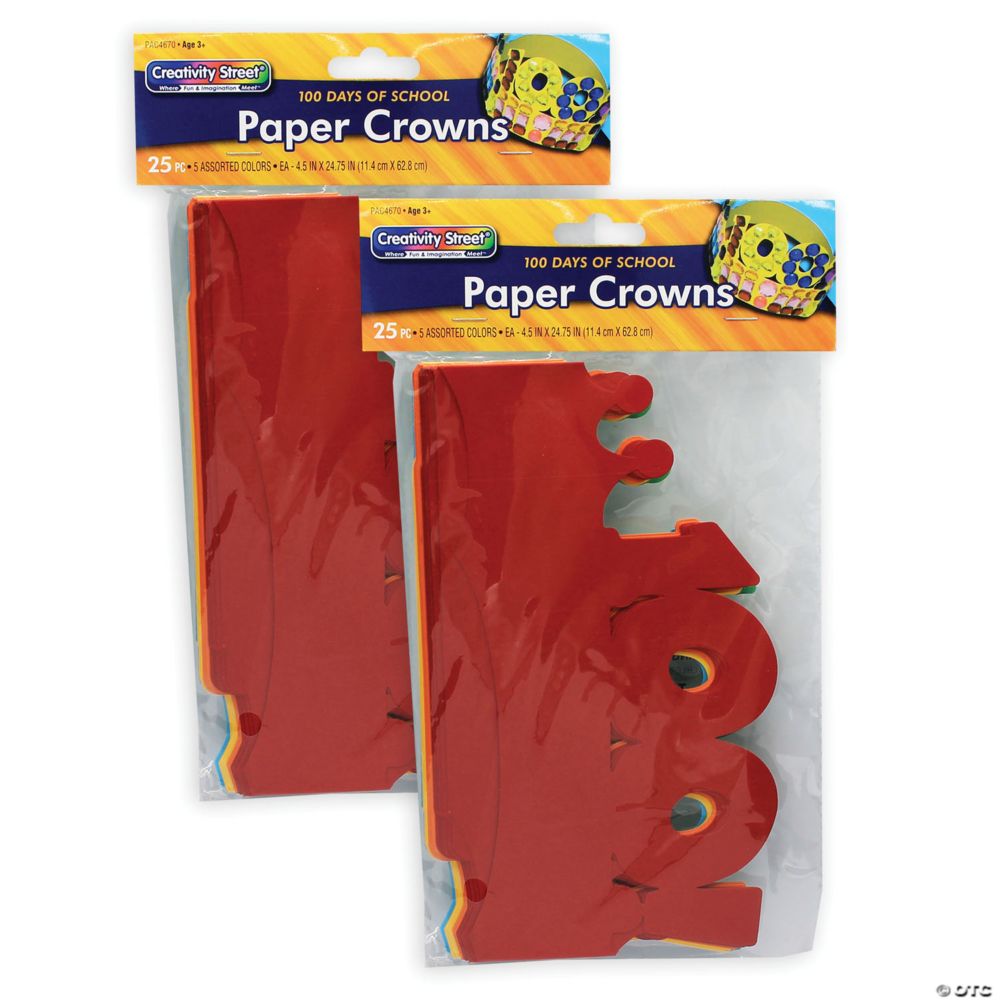 Bulk 50 Pc Creativity Street 100 Days of School Paper Crowns