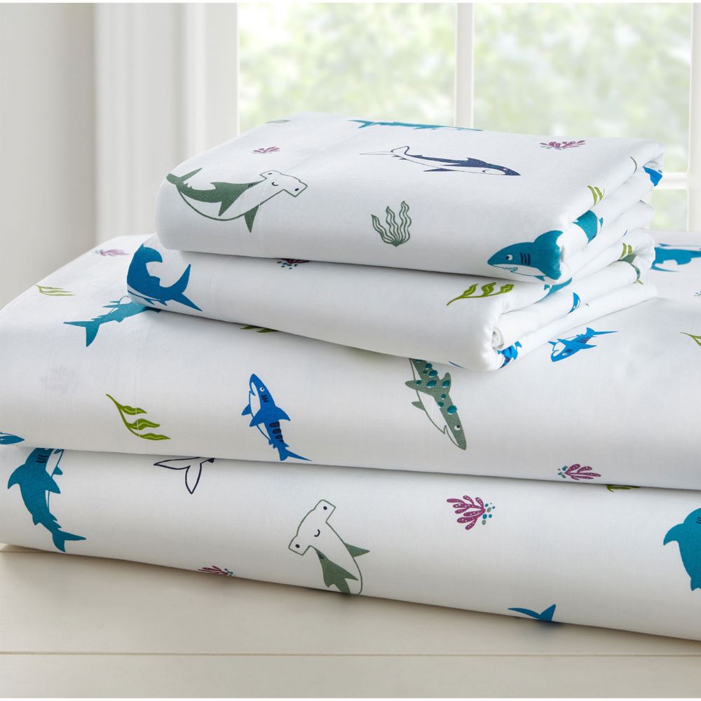 Wildkin Shark Attack Super Soft 100% Cotton Sheet Set - Full From MindWare