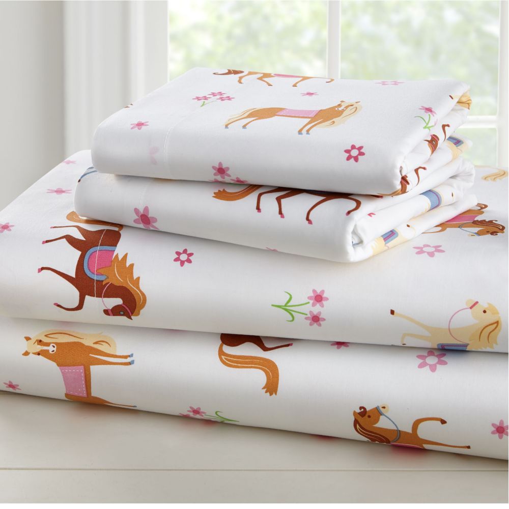 Wildkin Horses Super Soft 100% Cotton Sheet Set - Toddler From MindWare