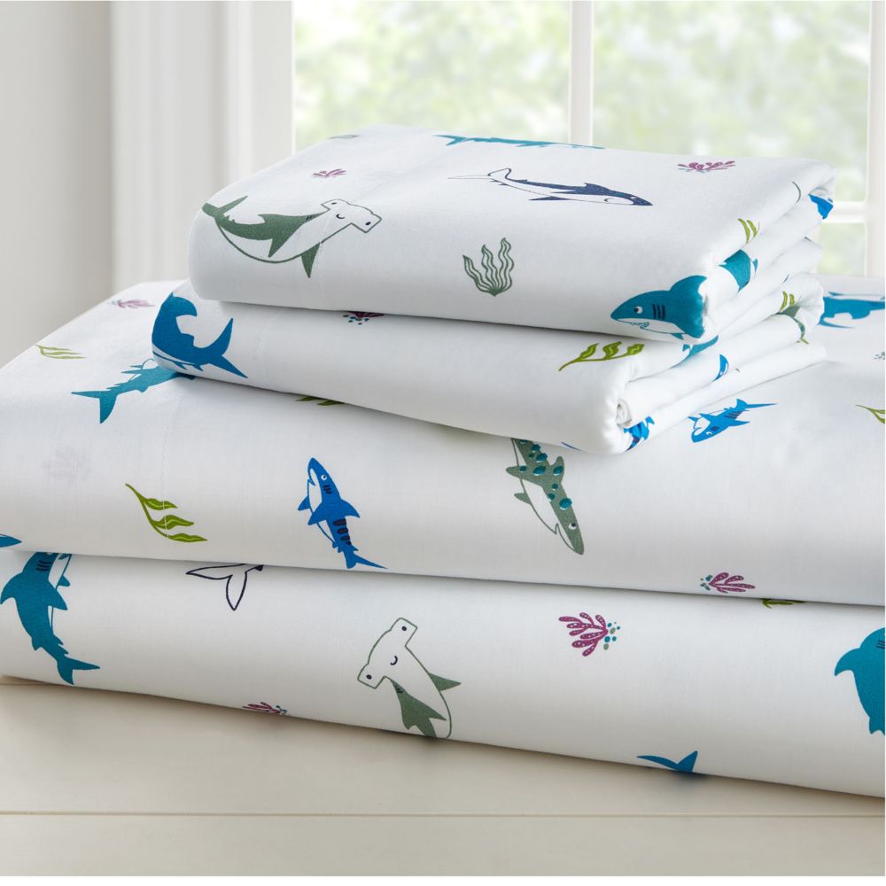 Wildkin Shark Attack Super Soft 100% Cotton Sheet Set - Toddler From MindWare