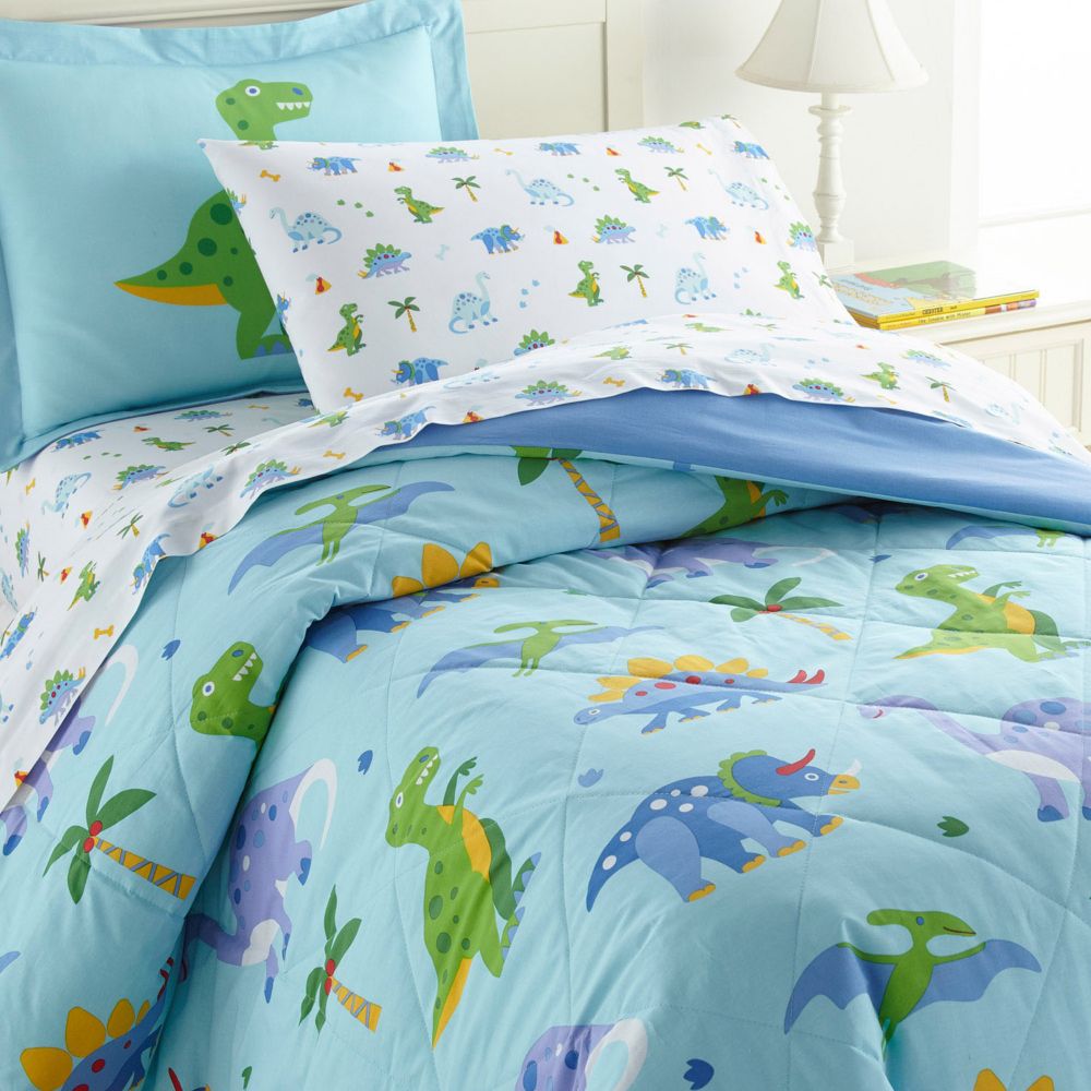 Wildkin Dinosaur Land 5 pc 100% Cotton Bed in a Bag - Twin Set From MindWare