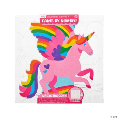 OOLY Colorific Canvas Paint by Number Kit (Magic Unicorn) | Oriental Trading