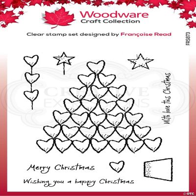 Woodware Craft Collection Woodware Clear Singles Heart Tree 4 in x