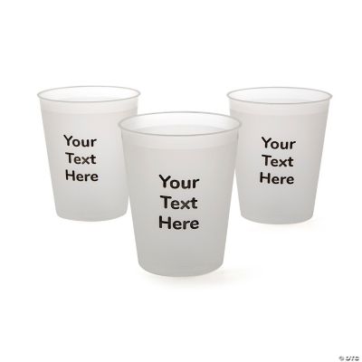 Personalized Open Text Frosted Plastic Cups - 50 Pc.