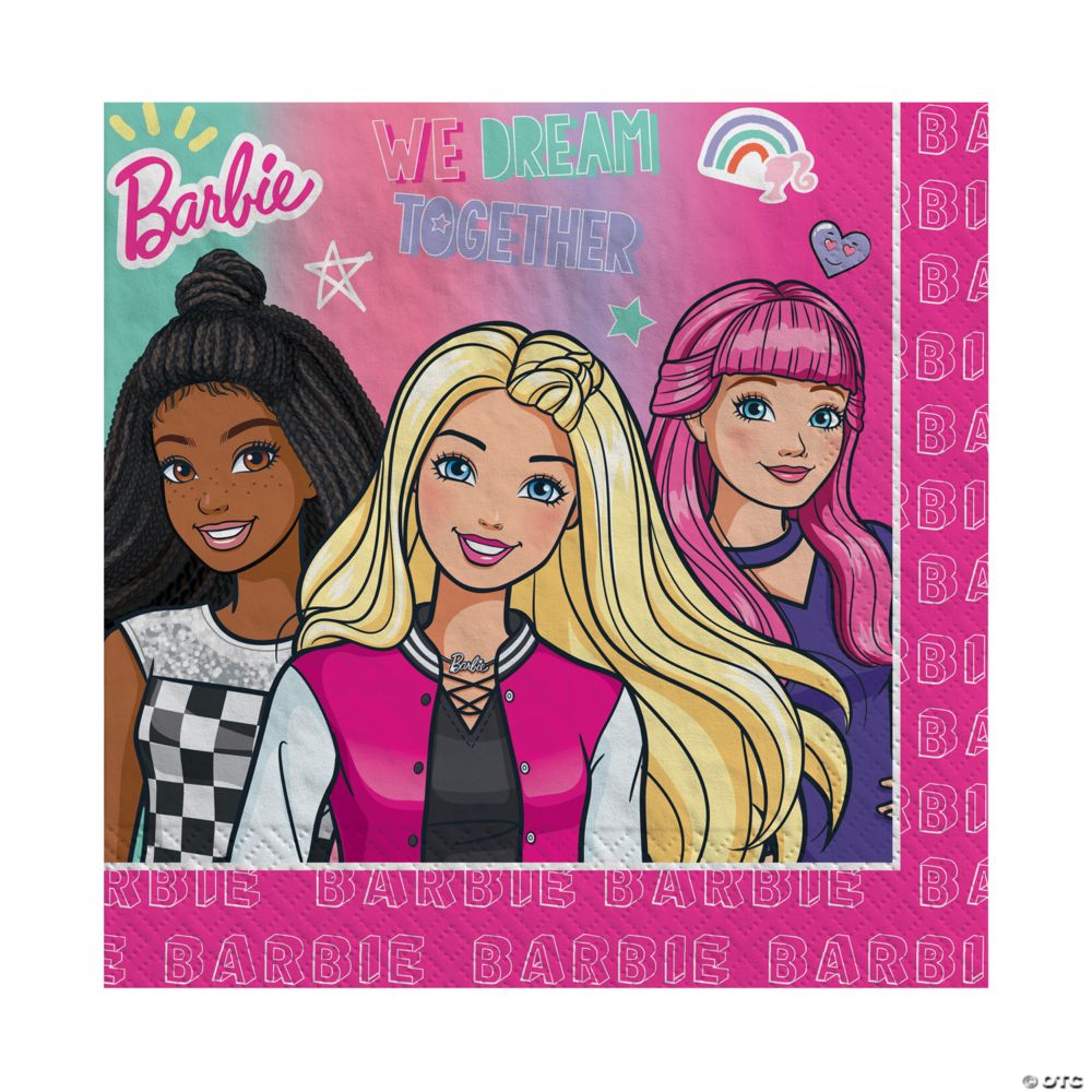 16 Pc 675Barbie Dream Together Party Luncheon Napkins