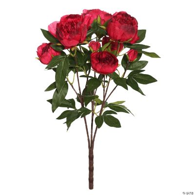 Vickerman 23'' Artificial Red Peony Bush | Oriental Trading