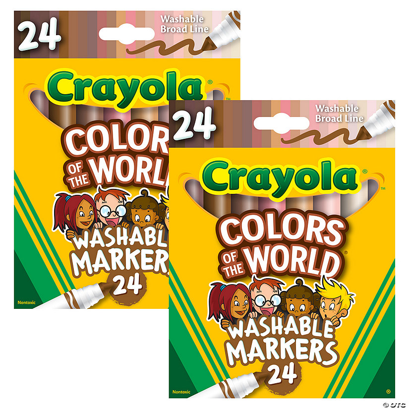 Crayola Colors of the World Markers, 24 Per Pack, 2 Packs | Oriental Trading