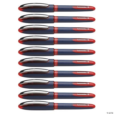 rediform-one-business-rollerball-pens-0-6mm-red-pack-of-10