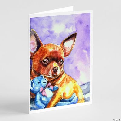 Caroline's Treasures Chihuahua with Teddy Bear Greeting Cards and ...