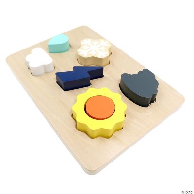 L&F Weather Shape Puzzle Kit w/6 Weather Wooden Pieces and 1 Board ...