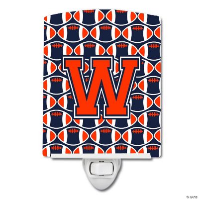 Caroline's Treasures Letter W Football Orange, Blue and white Ceramic ...