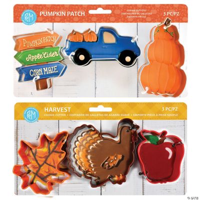 Fall & Thanksgiving Pie Punches and Impression Cookie Cutters - Set of 6