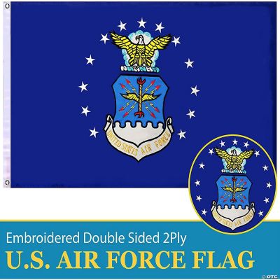 G128 US Air Force Flag Double Sided Embroidered 2x3 ft Flag with Brass