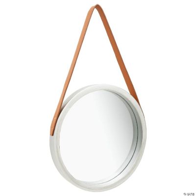 vidaXL Wall Mirror with Strap 15.7" Silver