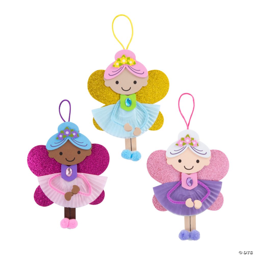 12 Pc 5"x6" Spring Fairy Cupcake Ornament Craft Kit