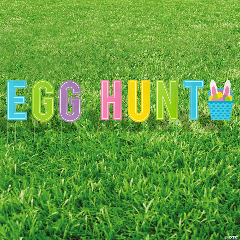 Easter Egg Hunt Letter Yard Signs - 8 Pc.