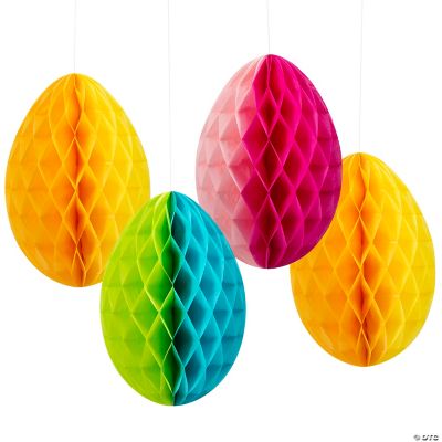 Easter Bunny with Egg Hanging Honeycomb Decorations – 6 Pc