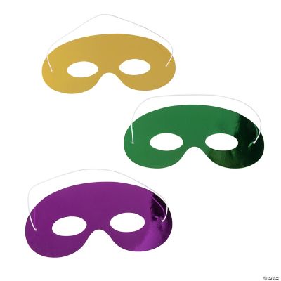 Mardi Gras Reflective Foil Masks - 12 Pc. | Oriental Trading