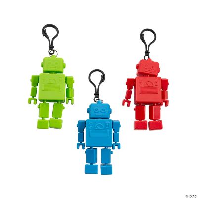 4" Robot Articulated Fidget Toy Backpack Clips 6 Pc. Oriental Trading