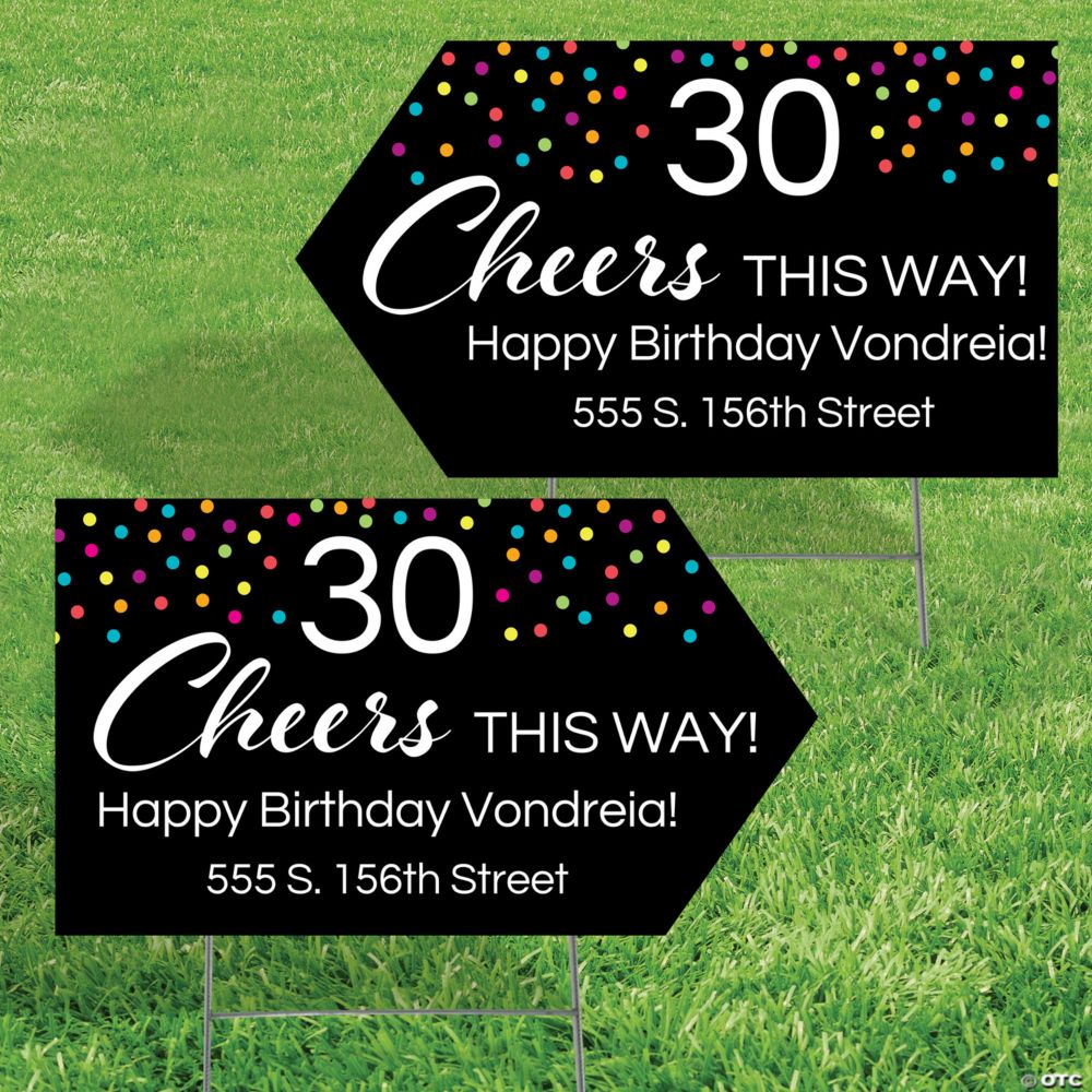 Personalized Directional Party Yard Signs - 2 Pc.