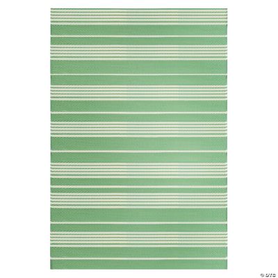 Northlight 4' x 6' Green and White Striped Rectangular Outdoor Area Rug Oriental Trading