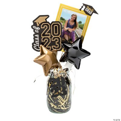Classic Black and White Graduation Party Decorations with Gold Accens