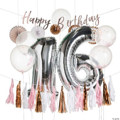 16th Birthday Party Decorating Kit - 15 Pc.