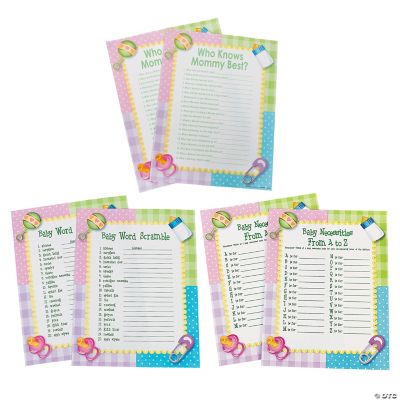 Baby Shower Games Kit for 24 Guests