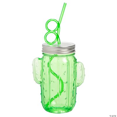 14oz Best Selling Cactus Shaped Drinking Bottle Glass Mason Jar