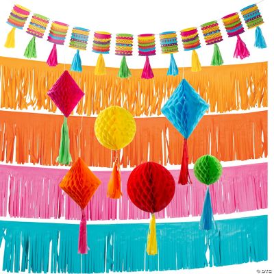 Hispanic Heritage Month Party Decor Fiesta Paper Fan Party Decoration Set  35PCS