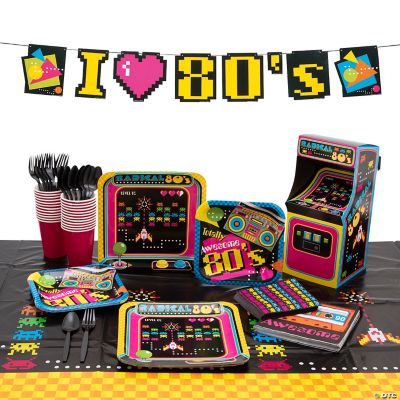 80s Small Plate 8pc Party Goods main image 1