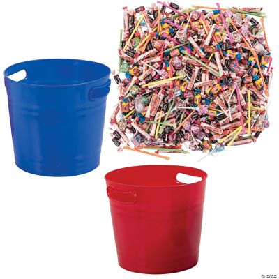 Red & Blue Buckets with Candy Parade Kit 1004 Pc. Oriental Trading
