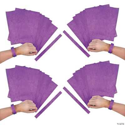 Bulk 600 Pc. Purple SelfAdhesive Paper Wristbands Oriental Trading