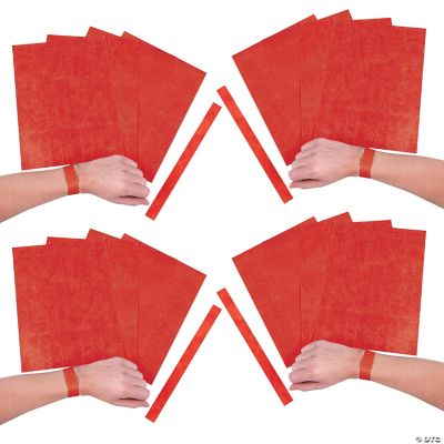 Bulk 600 Pc. Red SelfAdhesive Paper Wristbands Oriental Trading
