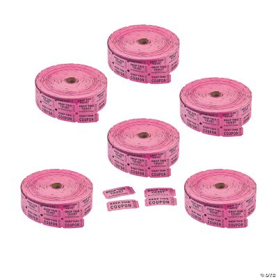 Bulk 12,000 Pc. Magenta Coupon Double Roll Tickets Oriental Trading