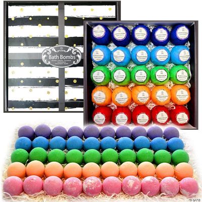 Purelis 50 Relaxing Bath Bombs. Individually Wrapped. Natural, with