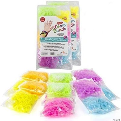 SCS Direct Glitter Loom Rubber Bands 3600 Pc Rubber Band Mega Value
