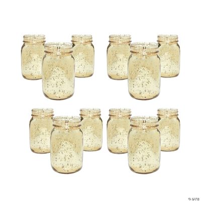 Bulk 36 Pc. Mini Mason Favor Jars with Gold Lids