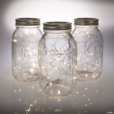 Mange Forgænger godkende Mason Jar & Fairy Lights Table Centerpiece Kit - Makes 12