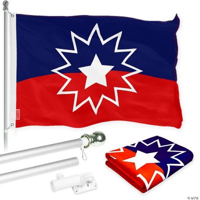 g128-combo-pack-flag-pole-6-ft-silver-tangle-free-and-juneteenth