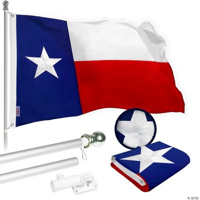 G128 - Flag Pole 5 FT Silver Tangle Free and Texas Flag 2x3 FT Combo ...