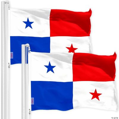 G128 Panama Panamanian Flag 3x5FT 2 Pack 150D Printed Polyester Oriental Trading