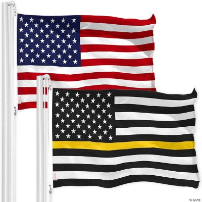 G128 Combo Pack USA American Flag and Thin Yellow Line Flag 3x5 FT